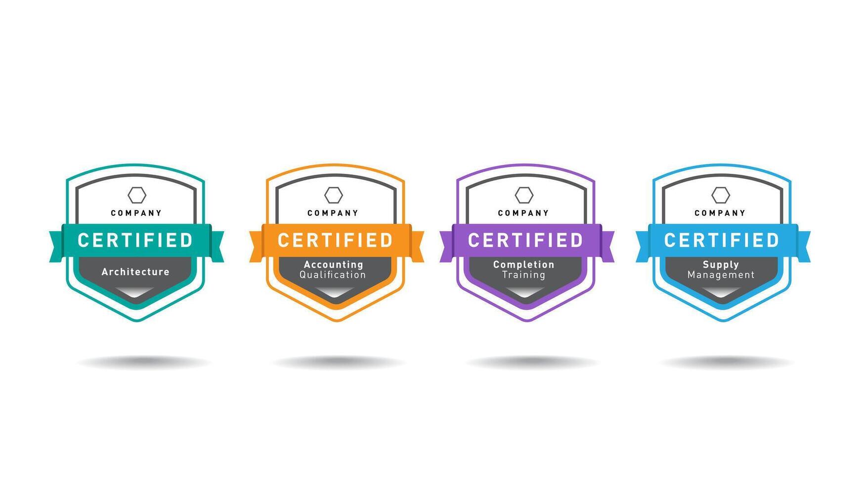 Set of company training badge certificate vector illustration