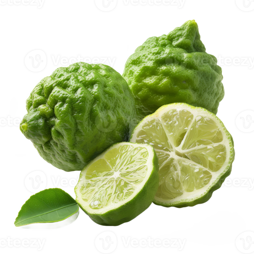 AI generated Bergamot fruit isolated on transparent background With clipping path.3d rendering png