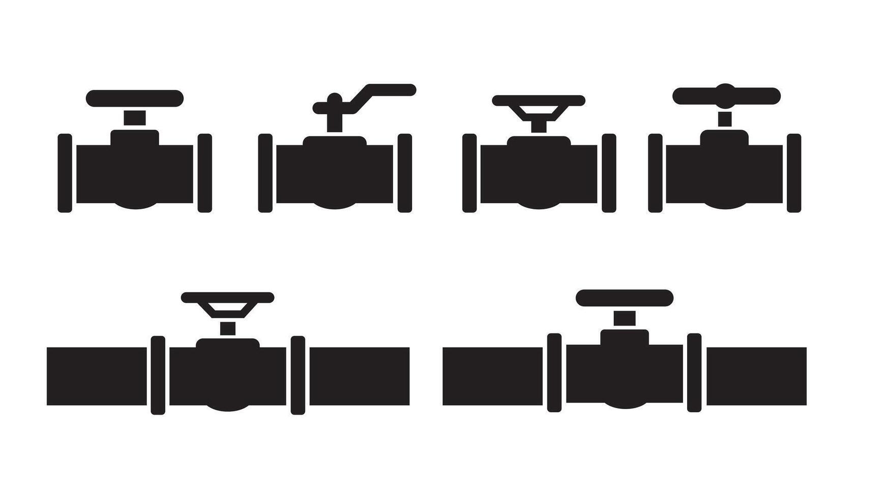 Oil, water and  gas pipeline with fittings and valves icon vector illustration