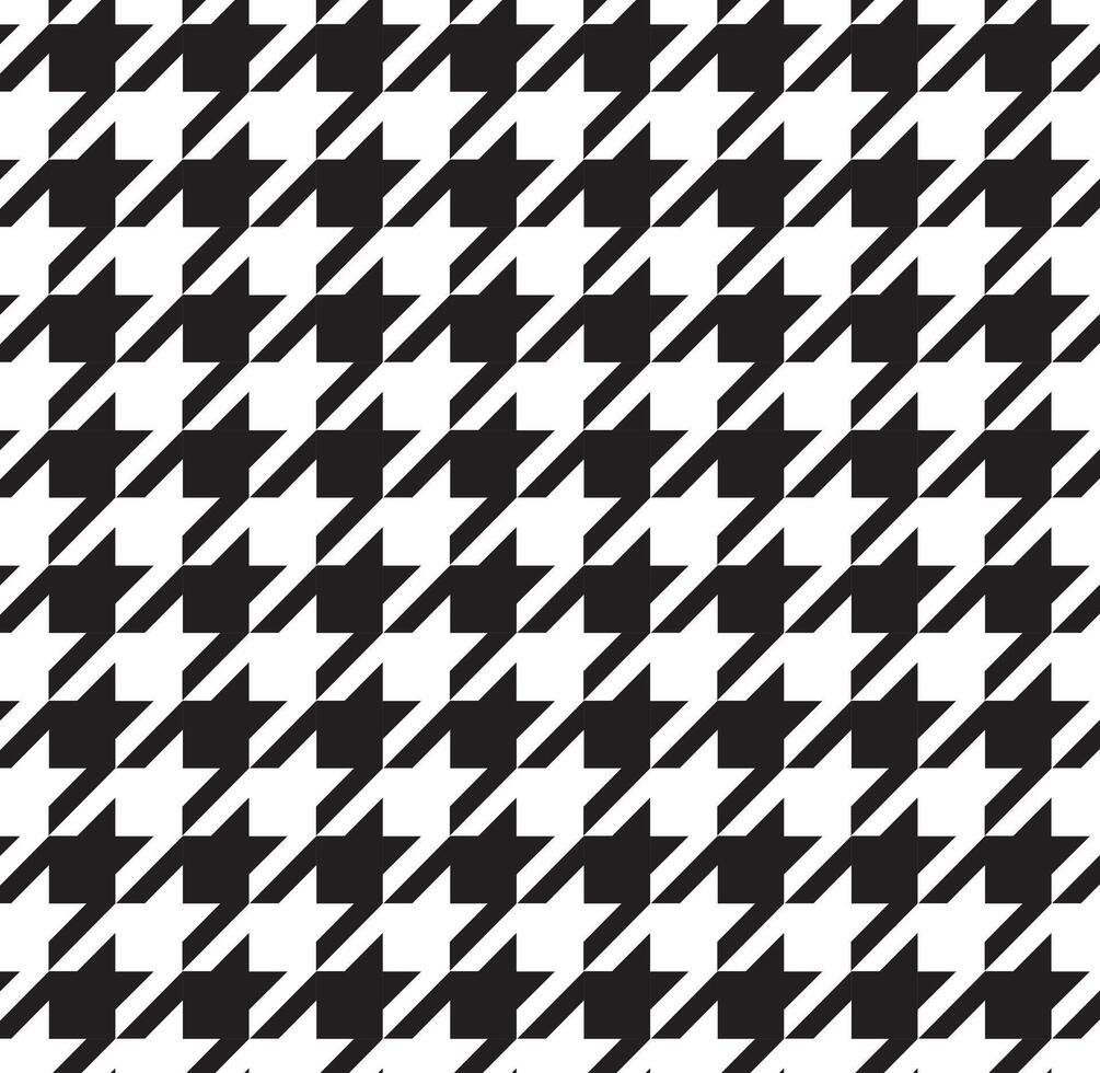 Seamless houndstooth black and white vector pattern background