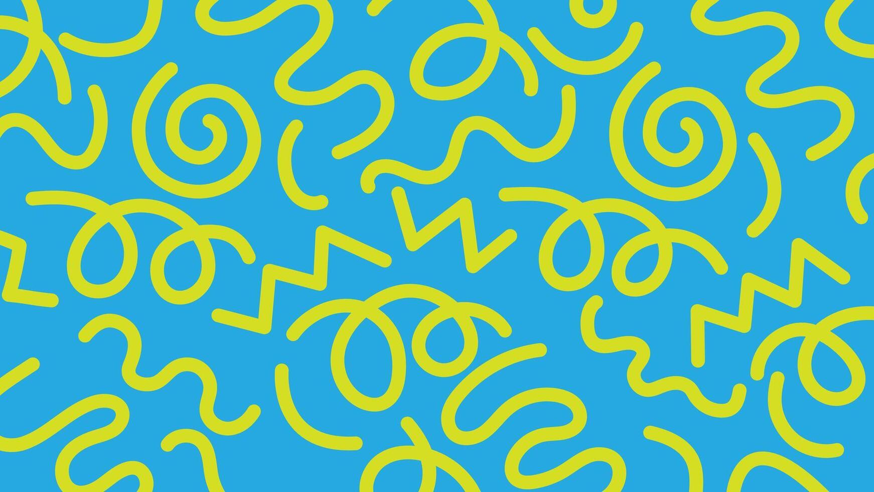 Fun green line doodle seamless pattern for children  with basic shapes. Simple childish scribble wallpaper print. vector