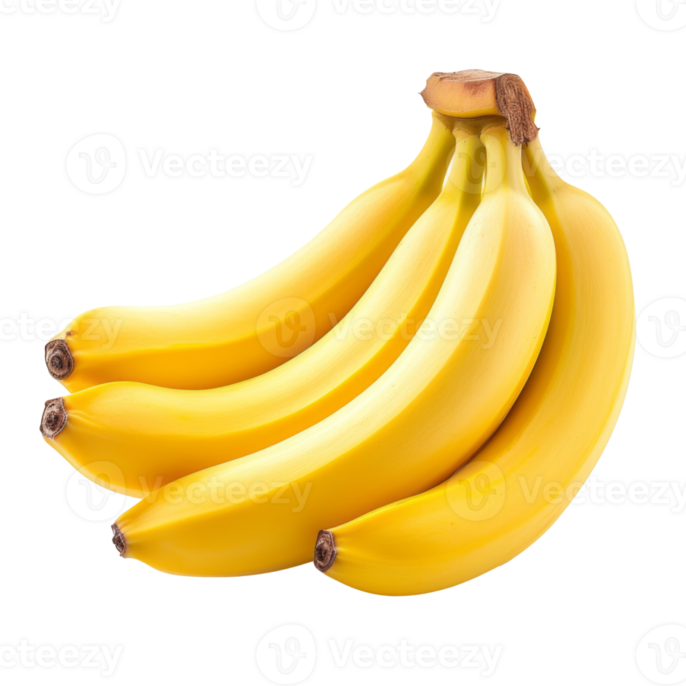 AI generated Bunch of bananas isolated on transparent background With clipping path.3d render png