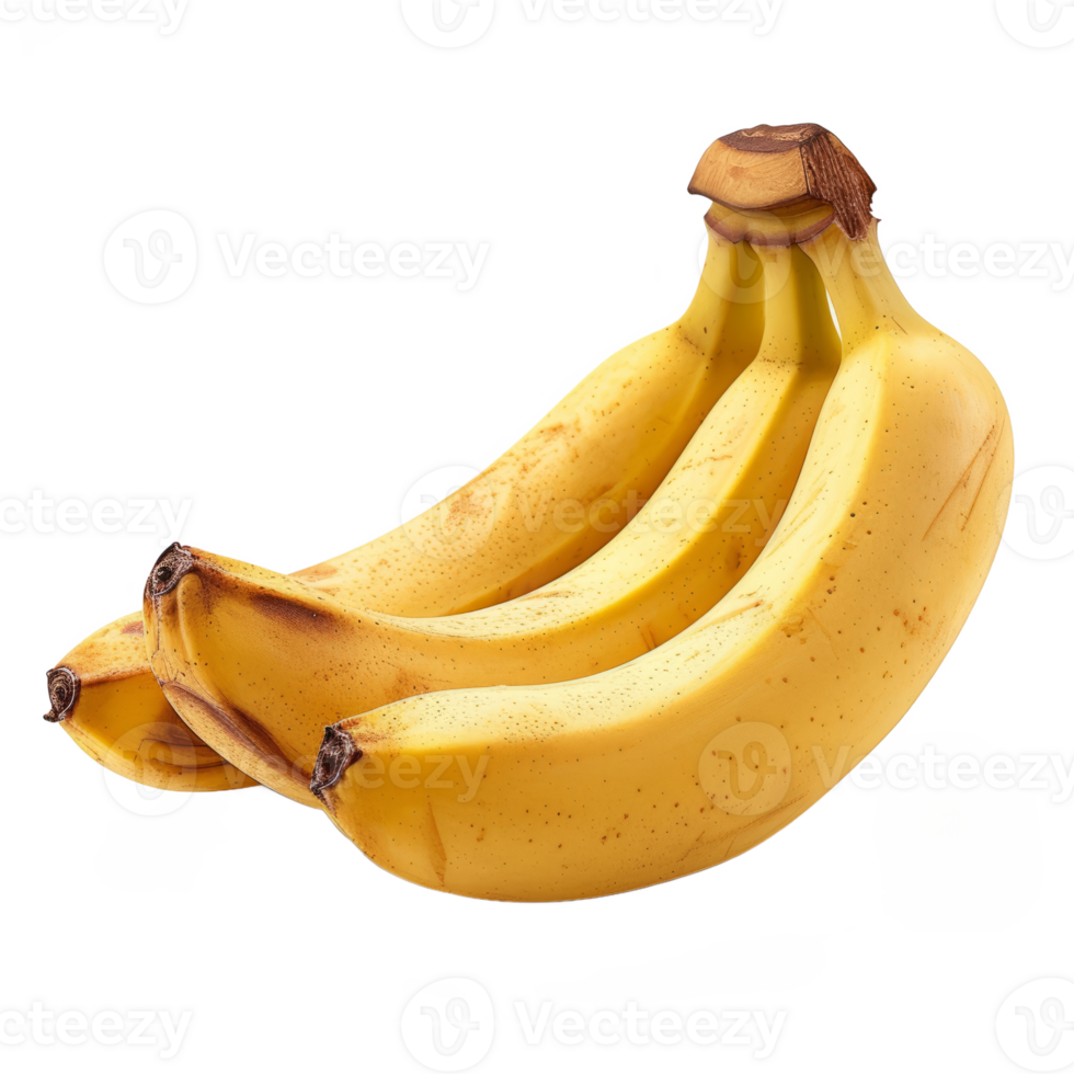 AI generated Bunch of bananas isolated on transparent background With clipping path.3d render png