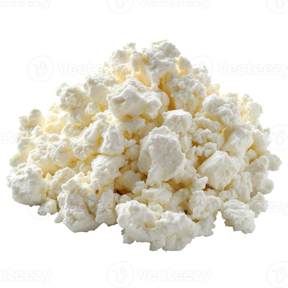 AI generated Bunch of cottage cheese isolated on transparent background With clipping path.3d render png