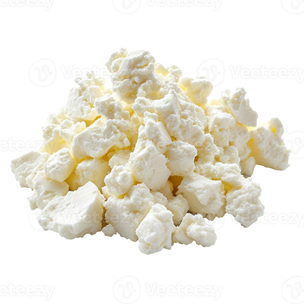 AI generated Bunch of cottage cheese isolated on transparent background With clipping path.3d render png