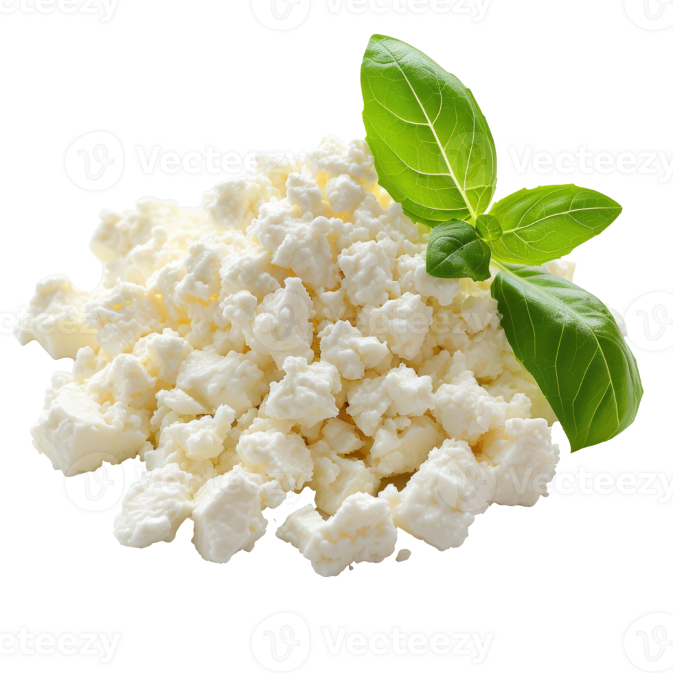 AI generated Bunch of cottage cheese isolated on transparent background With clipping path.3d render png