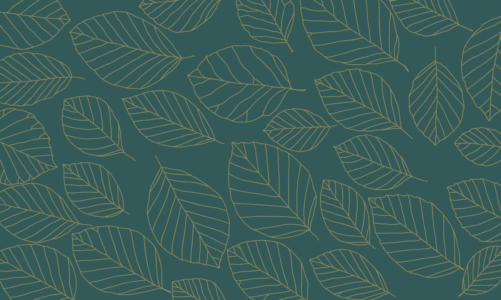 Green Leaf line art background vector