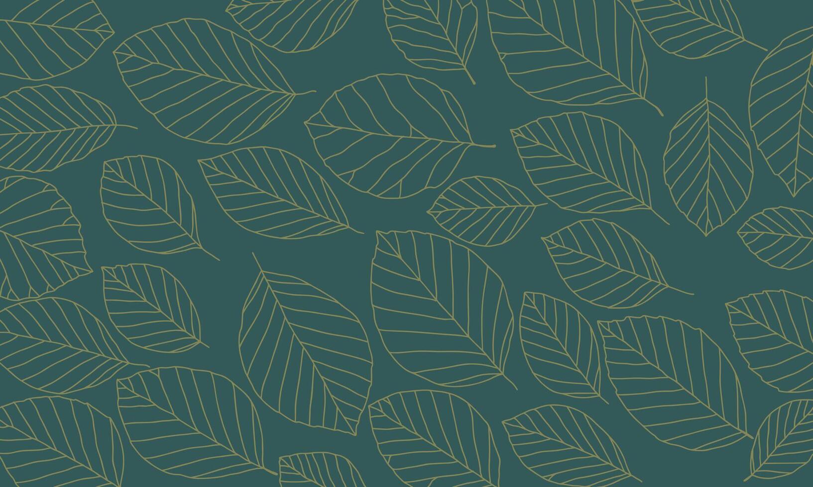 Green Leaf line art background vector