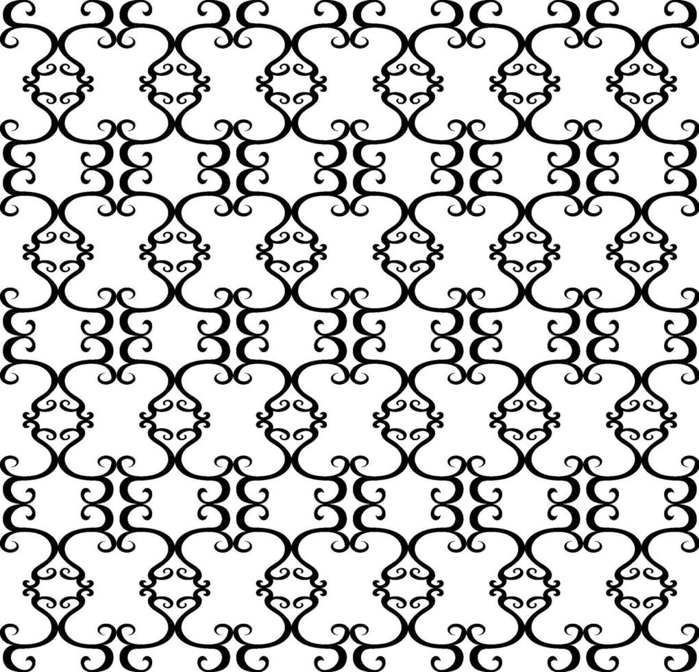 Beautiful vector seamless pattern in black color on a white background