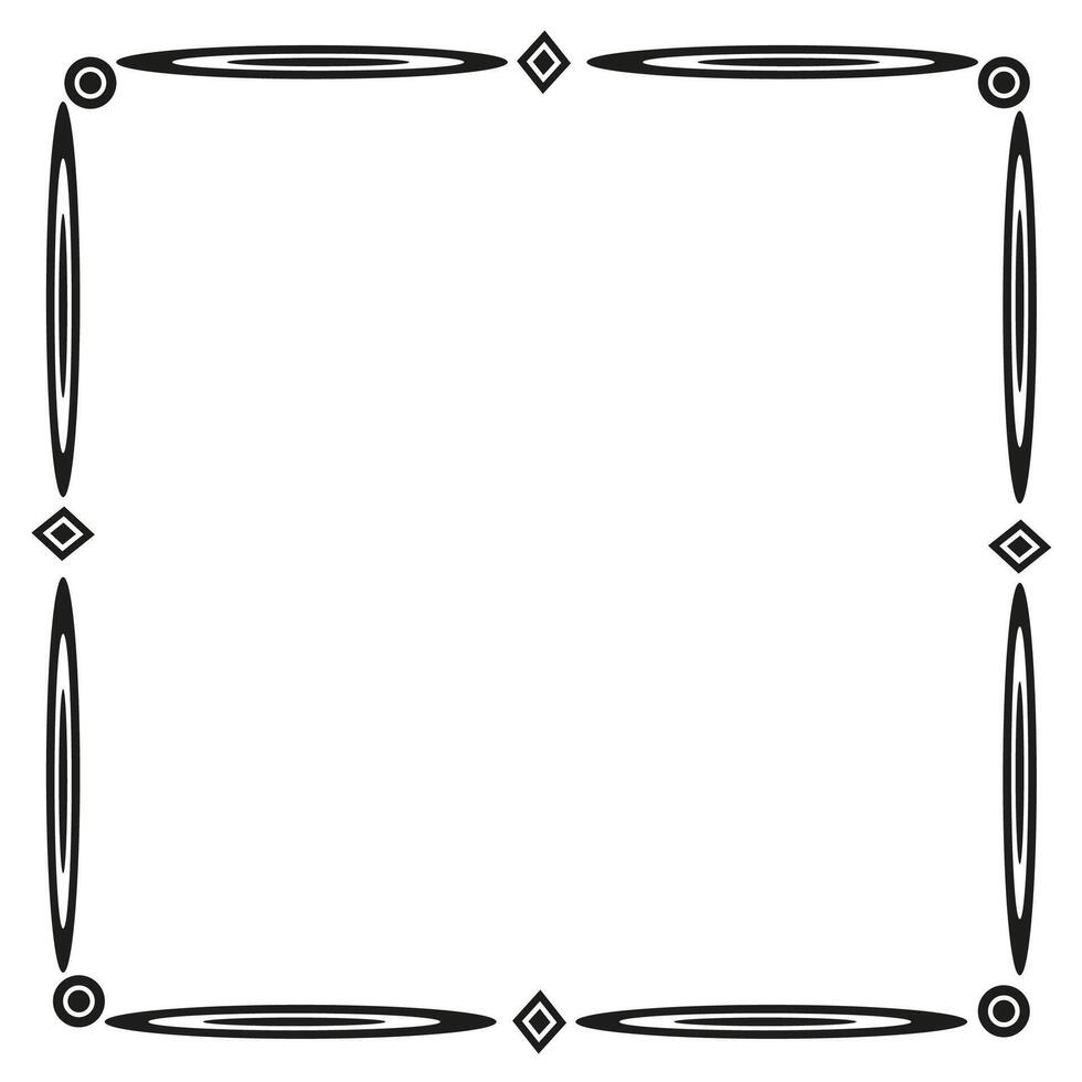 Black square geometric frame on white background vector