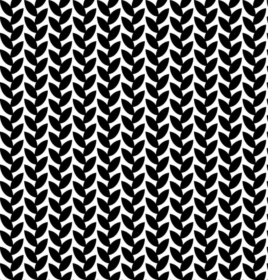 Seamless vector texture in the form of an abstract pattern of black leaves on a white background