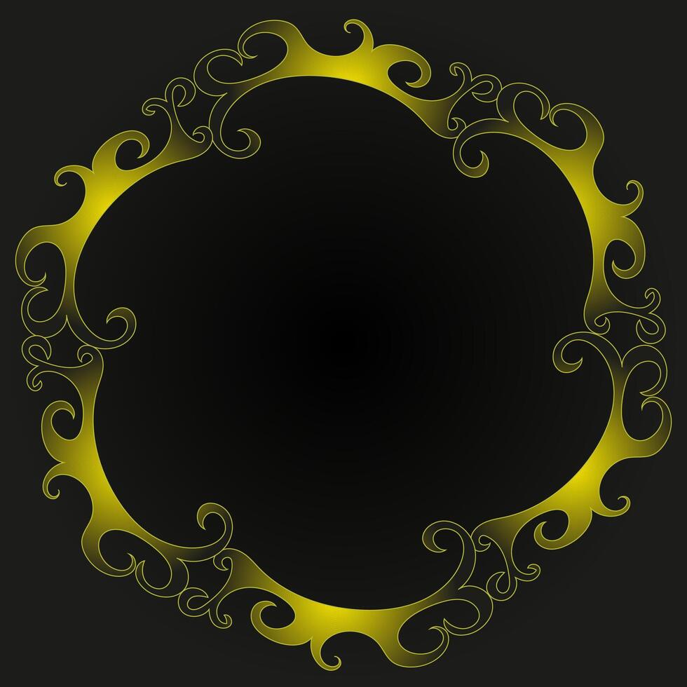 Beautiful round shaded frame on a black background vector