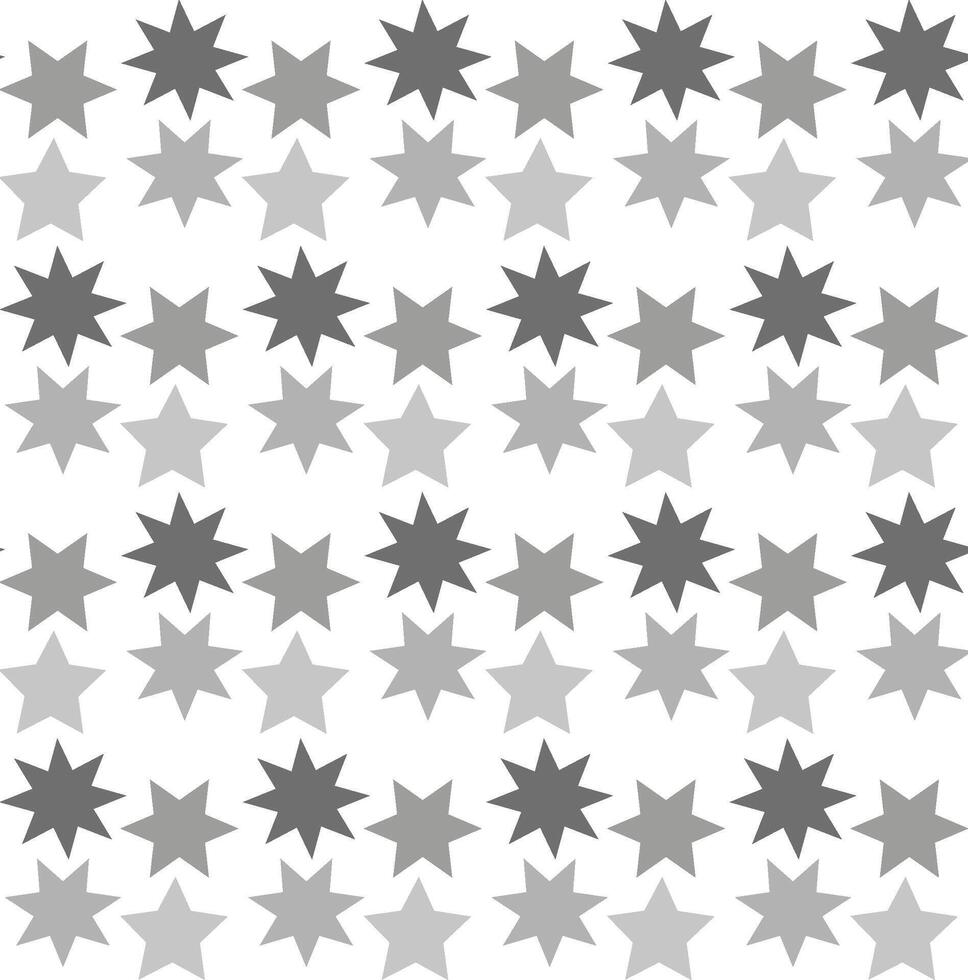 Seamless monochrome pattern in the form of gray stars on a white background vector