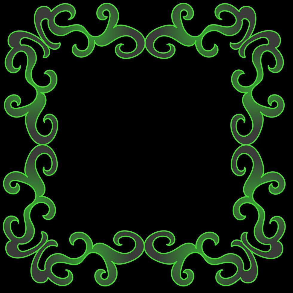 Beautiful green frame on a black background vector