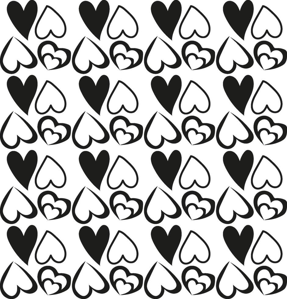 Seamless texture in the form of a pattern of hearts in doodle style vector