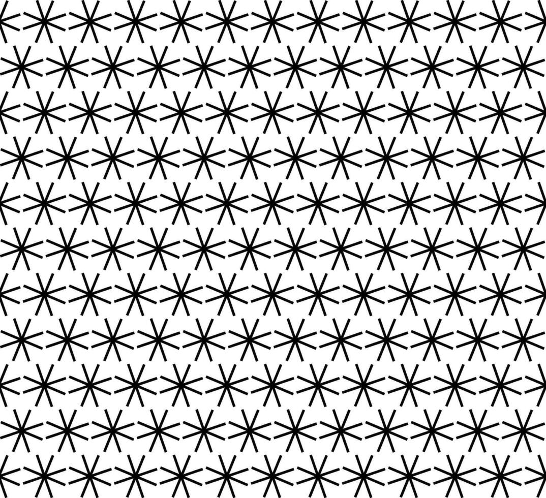 Vector seamless geometric texture in the form of black stars on a white background