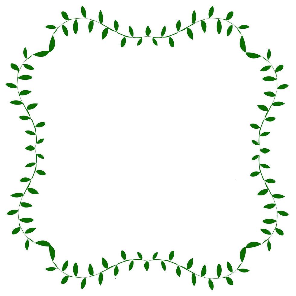 Frame of green twigs and leaves vector