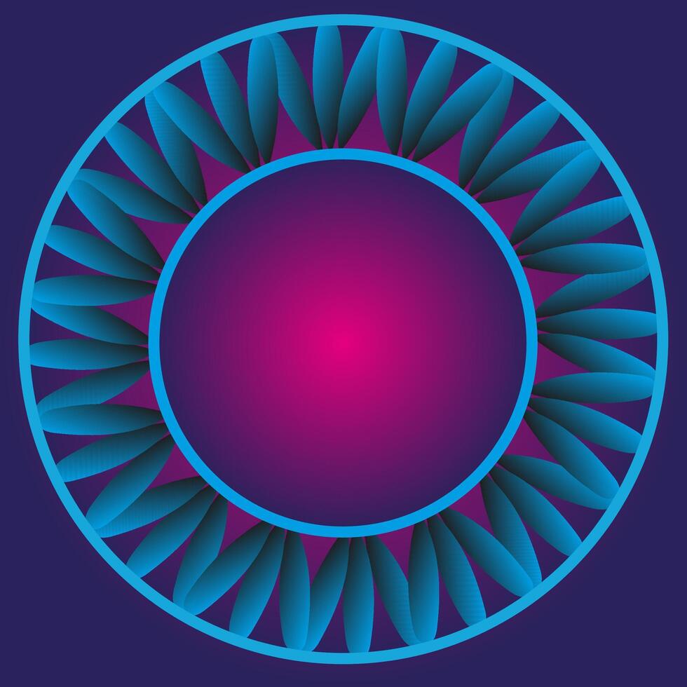 Abstract vector pattern in the form of a purple circle on a blue background