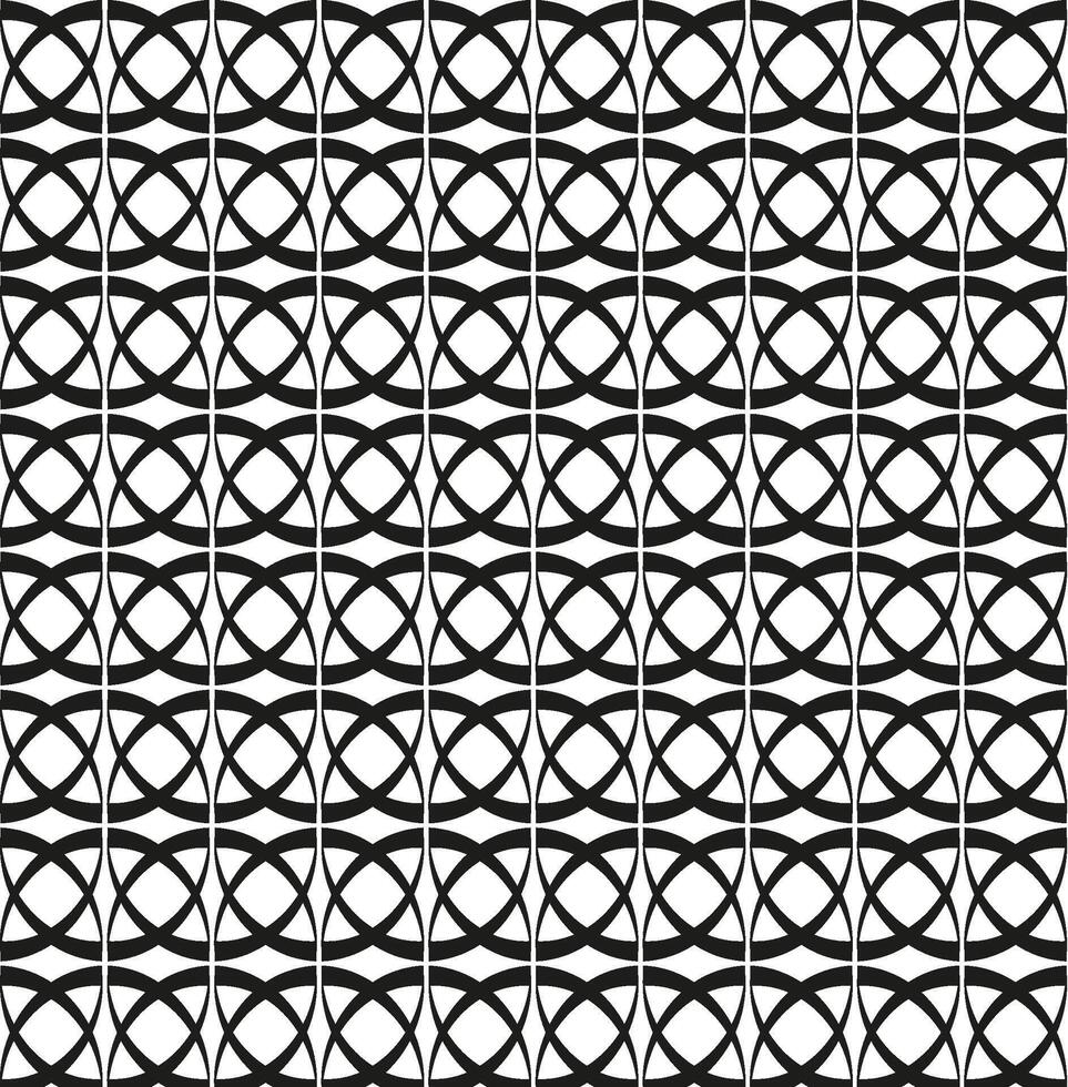 Vector seamless geometric texture in the form of a pattern of black circles and ovals on a white background