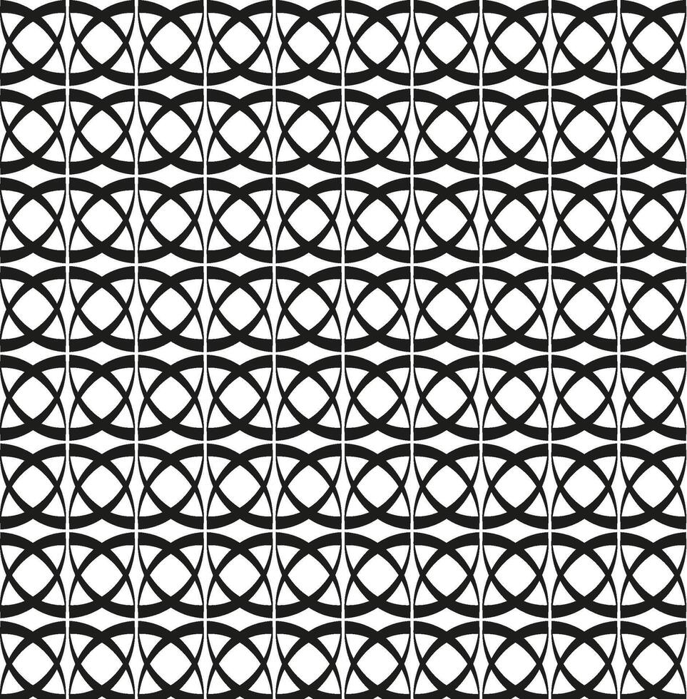 Vector seamless geometric texture in the form of a pattern of black circles and ovals on a white background