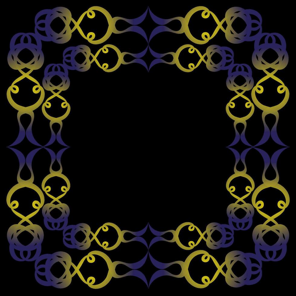 original azul y amarillo marco en un negro antecedentes vector