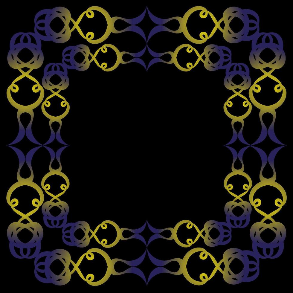 Original blue and yellow frame on a black background vector