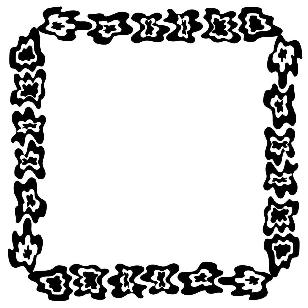 Doodle style vector frame made of black and white spots