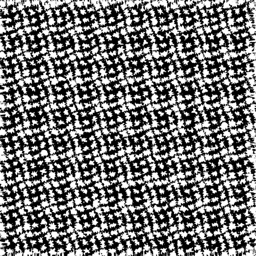 Vector monochrome texture in the form of white spots and squares on a black background