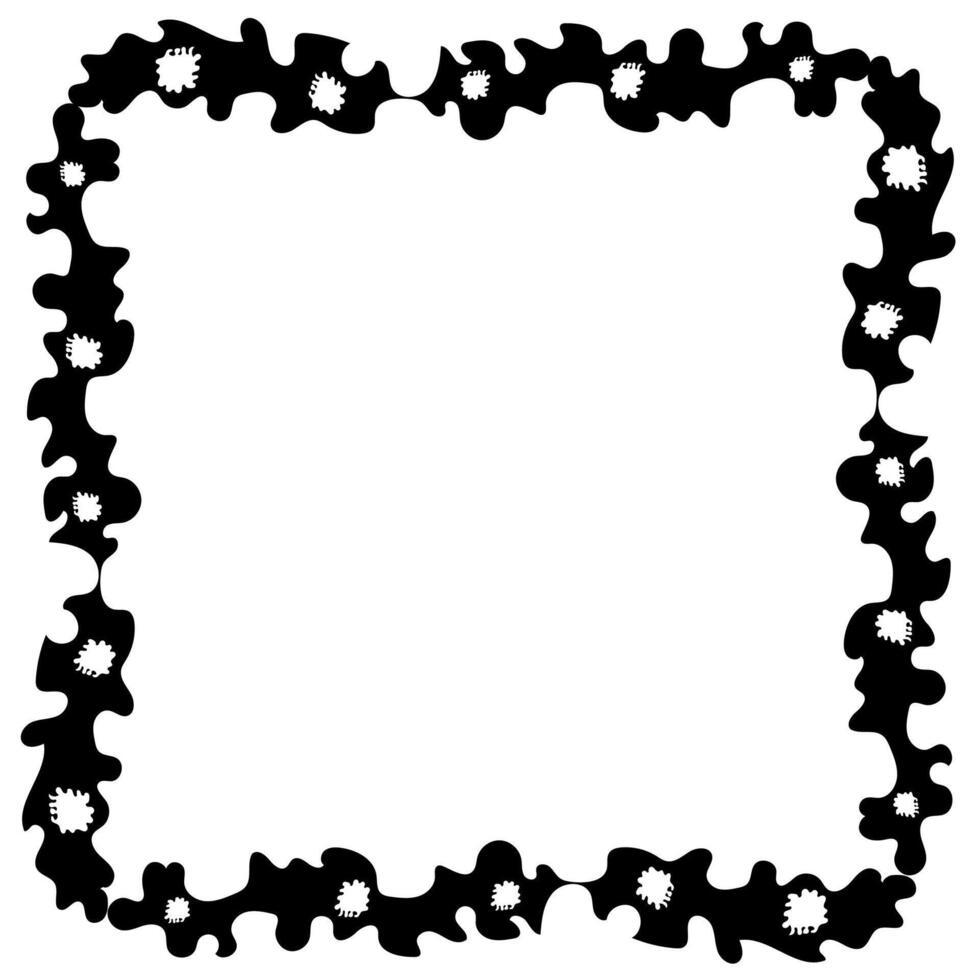 Square black frame in doodle style on a white background vector