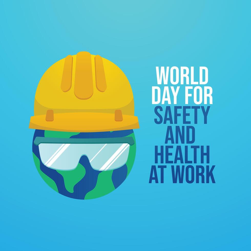 World Day for Safety and Health at Work design template. Work vector illustration. safety and health vector illustration. flat design. vector eps 10.