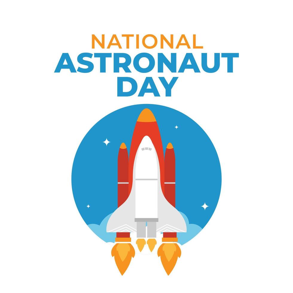 National Astronaut Day vector design template good for celebration usage. astronaut vector design. flat design. eps 10.