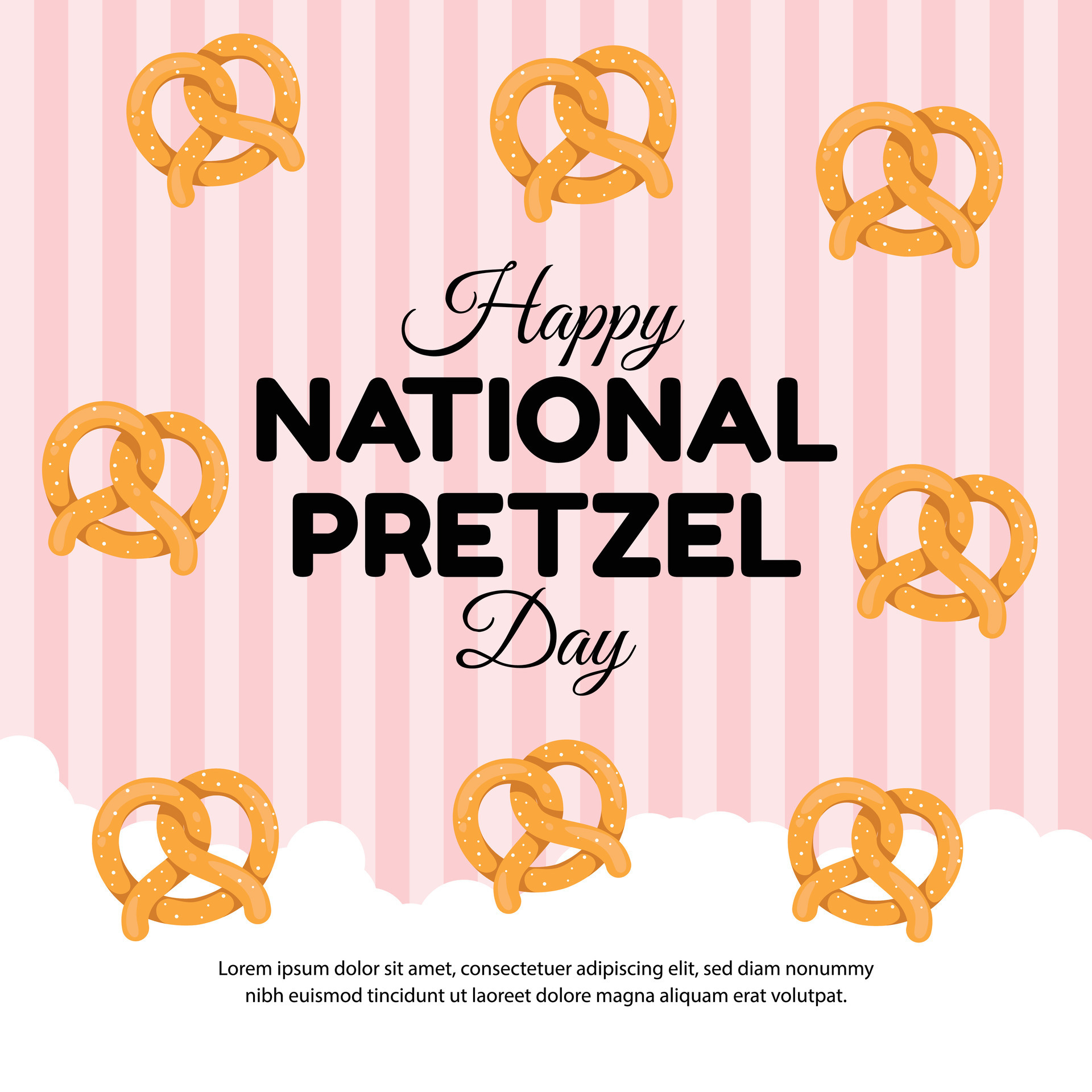 National Pretzel Day design template good for celebration usage. pretzel vector illustration