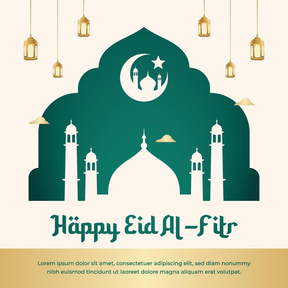 Happy Eid al-Fitr design template good for celebration usage. Eid design template. Islamic design. flat design. eps 10. vector