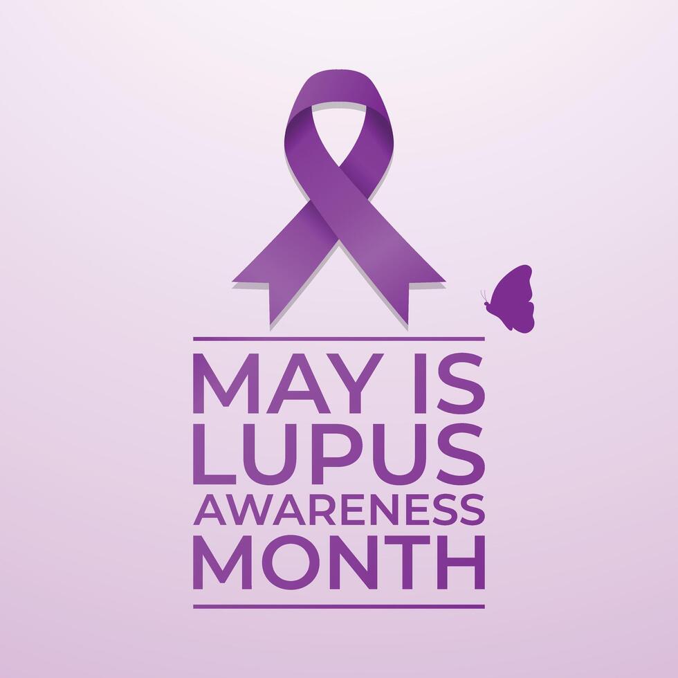 Lupus Awareness Month design template good for celebration usage. purple ribbon vector. flat eps 10. eps 10. vector