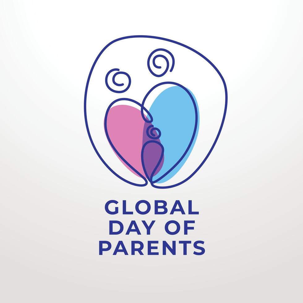 Global Day of Parents design template good for celebration usage. parents vector illustration continous line. flat design. world event. eps 10.