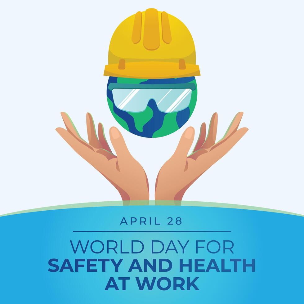 World Day for Safety and Health at Work design template. Work vector illustration. safety and health vector illustration. flat design. vector eps 10.
