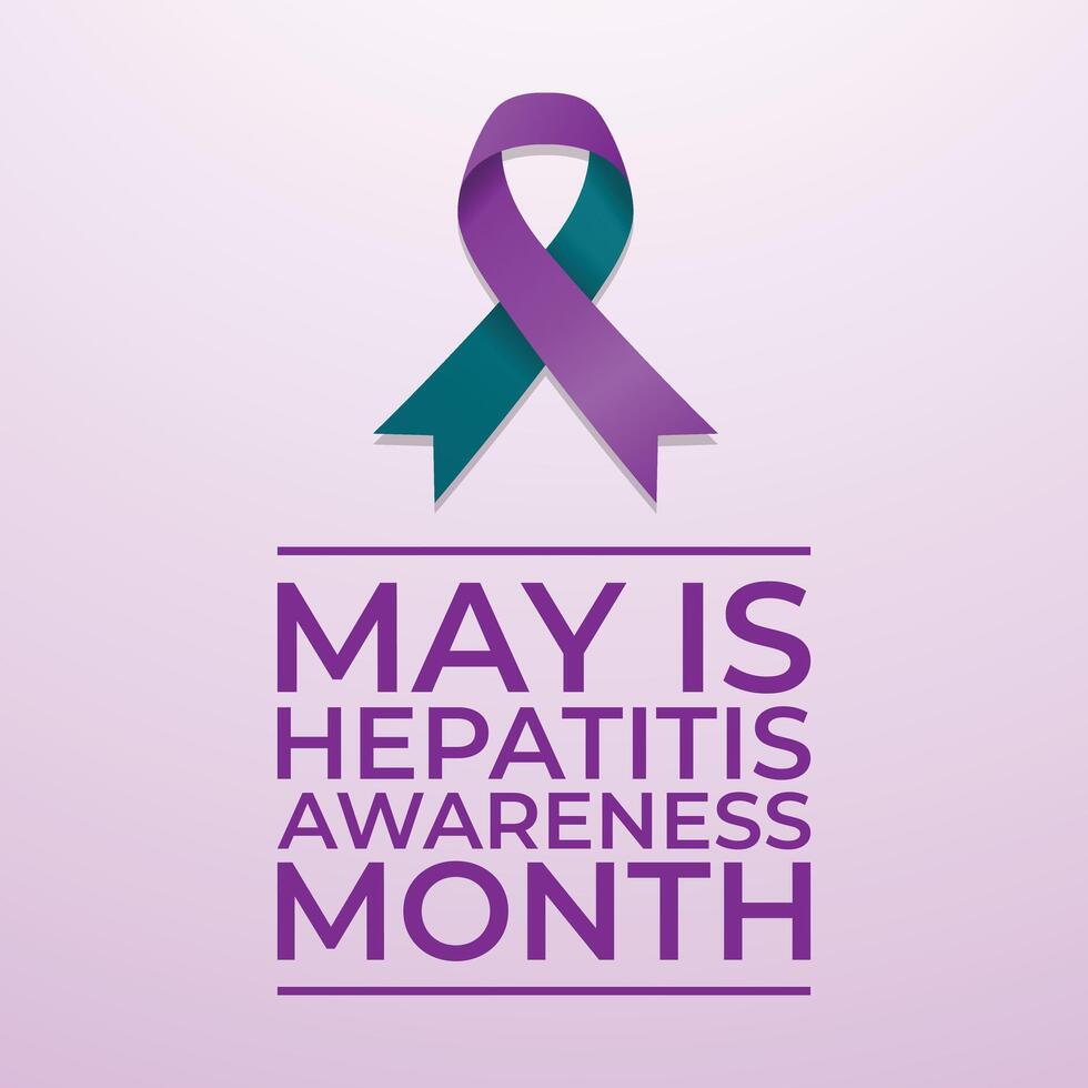 Hepatitis Awareness Month design template good for celebration usage. flat design. purple ribbon vector. eps 10. vector