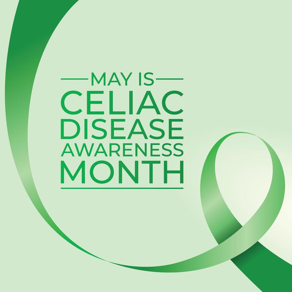 Celiac Disease Awareness Month design template good for celebration usage. green ribbon vector template. ribbon design. flat design. eps 10.