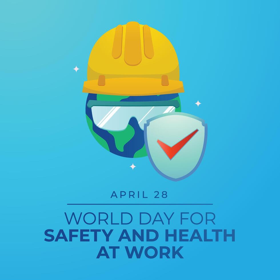 World Day for Safety and Health at Work design template. Work vector illustration. safety and health vector illustration. flat design. vector eps 10.