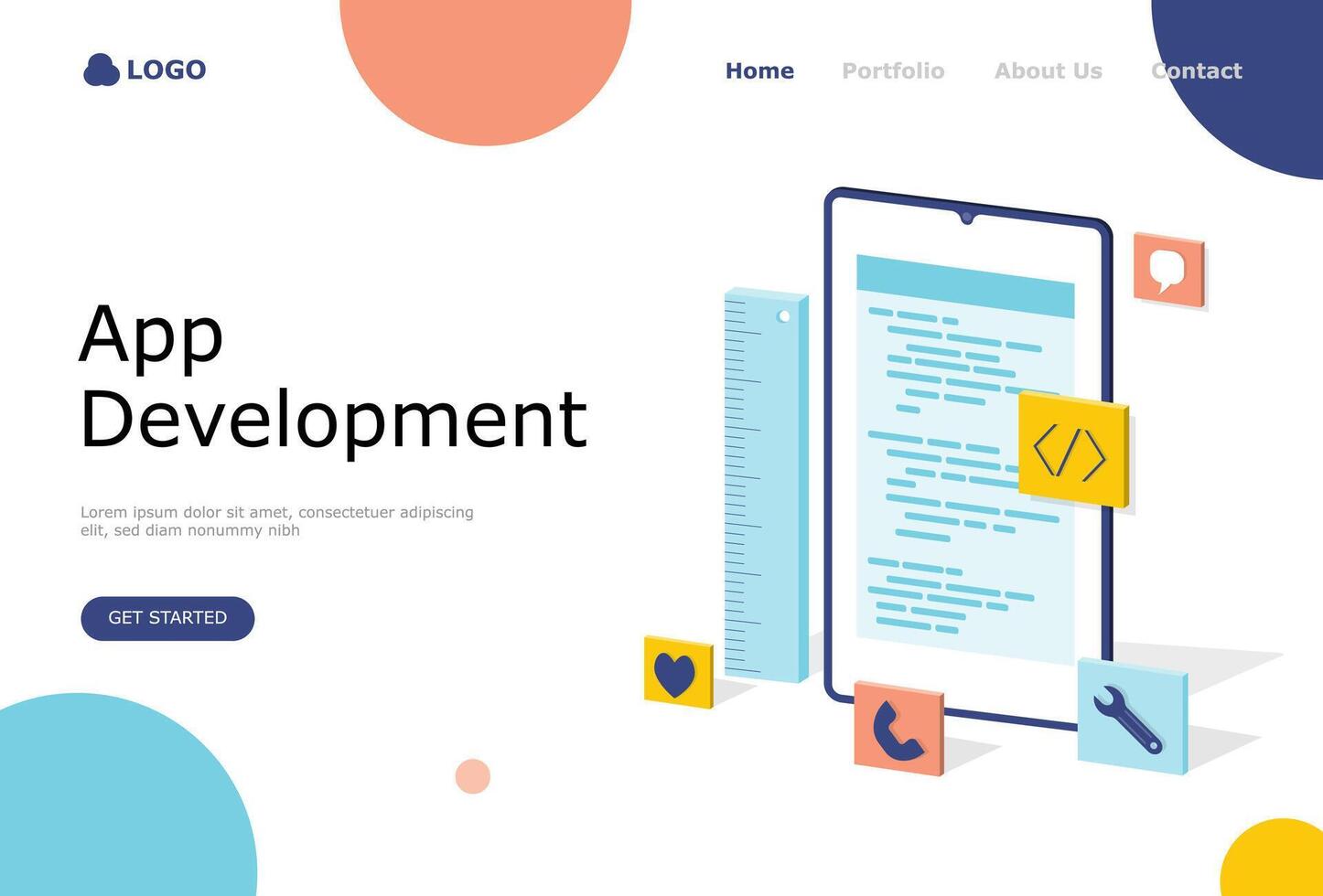 App Development Vector Illustration Concept, Suitable for web landing page, ui,  mobile app, editorial design, flyer, banner, and other related occasion