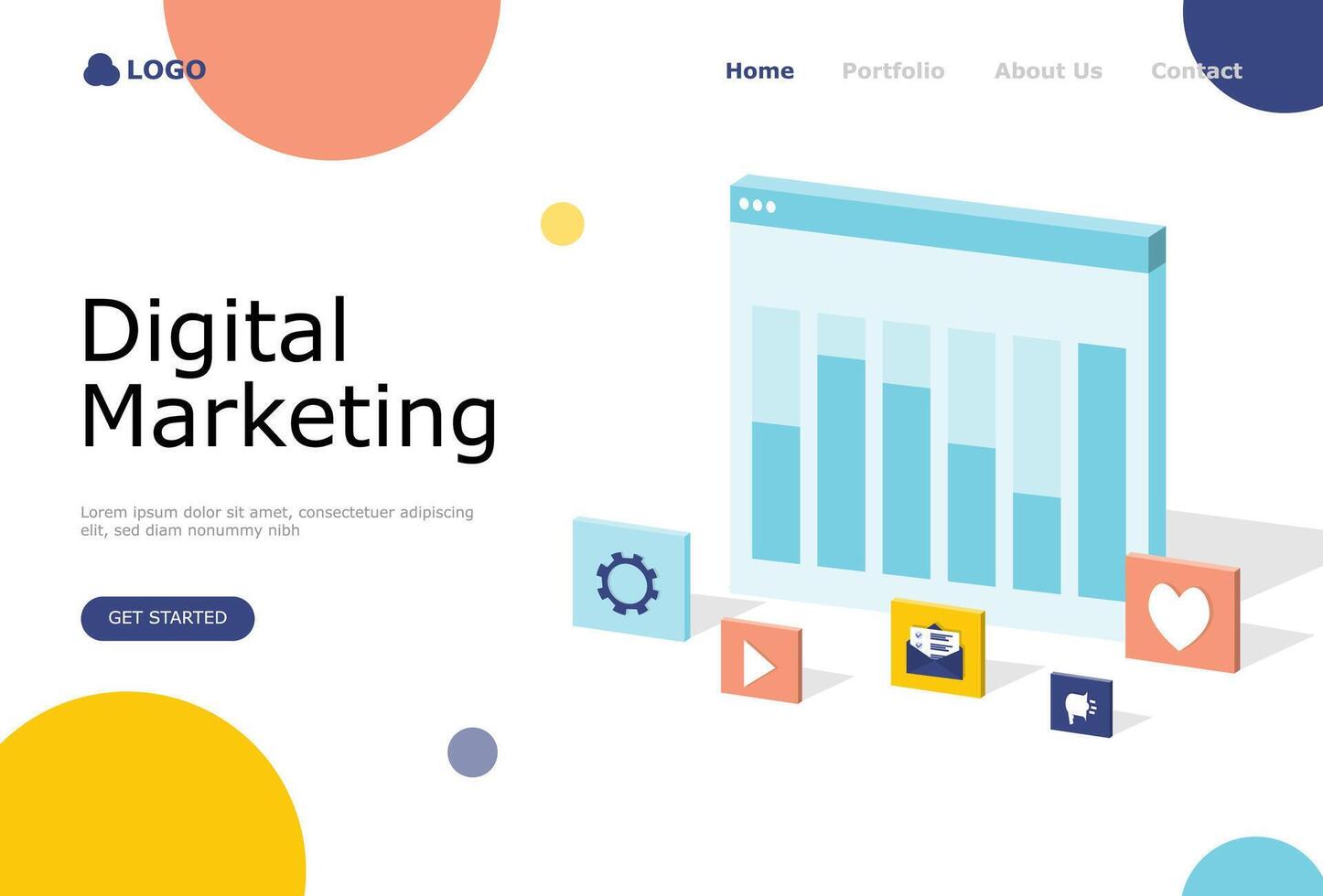 Digital Marketing Strategy Vector Illustration Concept, Suitable for web landing page, ui,  mobile app, editorial design, flyer, banner, and other related occasion