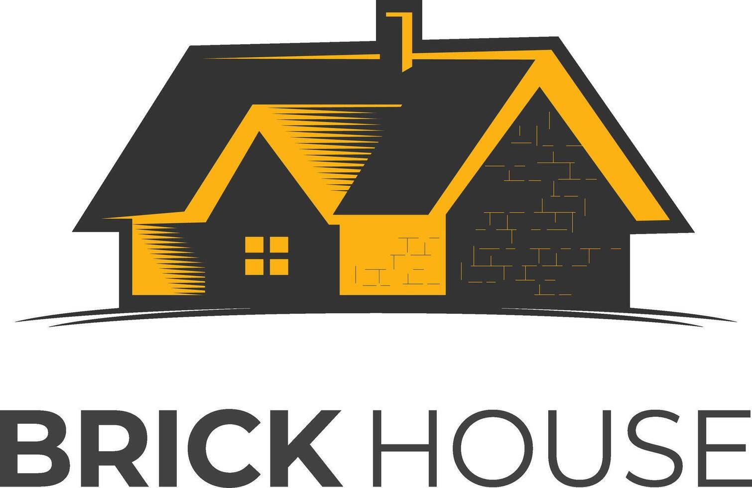 simple brick house logo vector