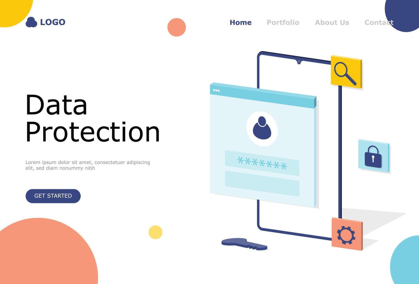 Data Protection Vector Illustration Concept, Suitable for web landing page, ui,  mobile app, editorial design, flyer, banner, and other related occasion