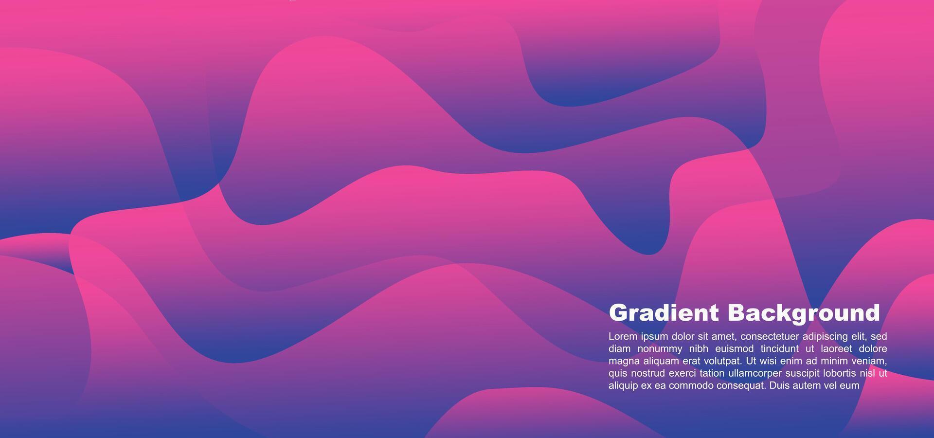 Gradient wave liquid background purple pink vector