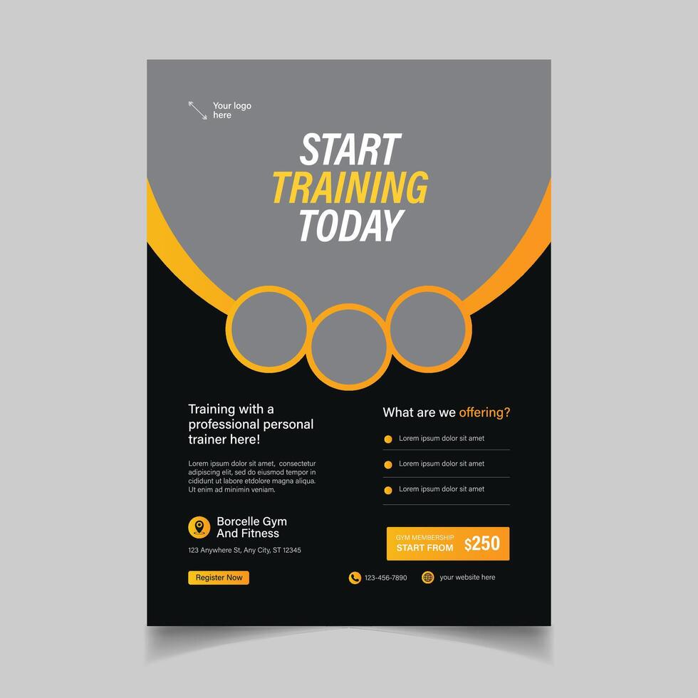 Professional Fitness Flyer template vector