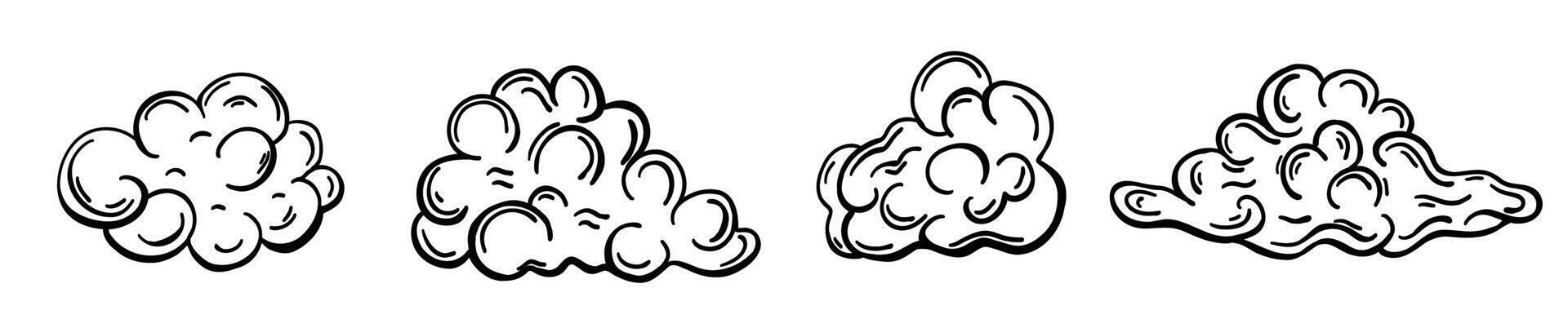 Set with doodle clouds vector