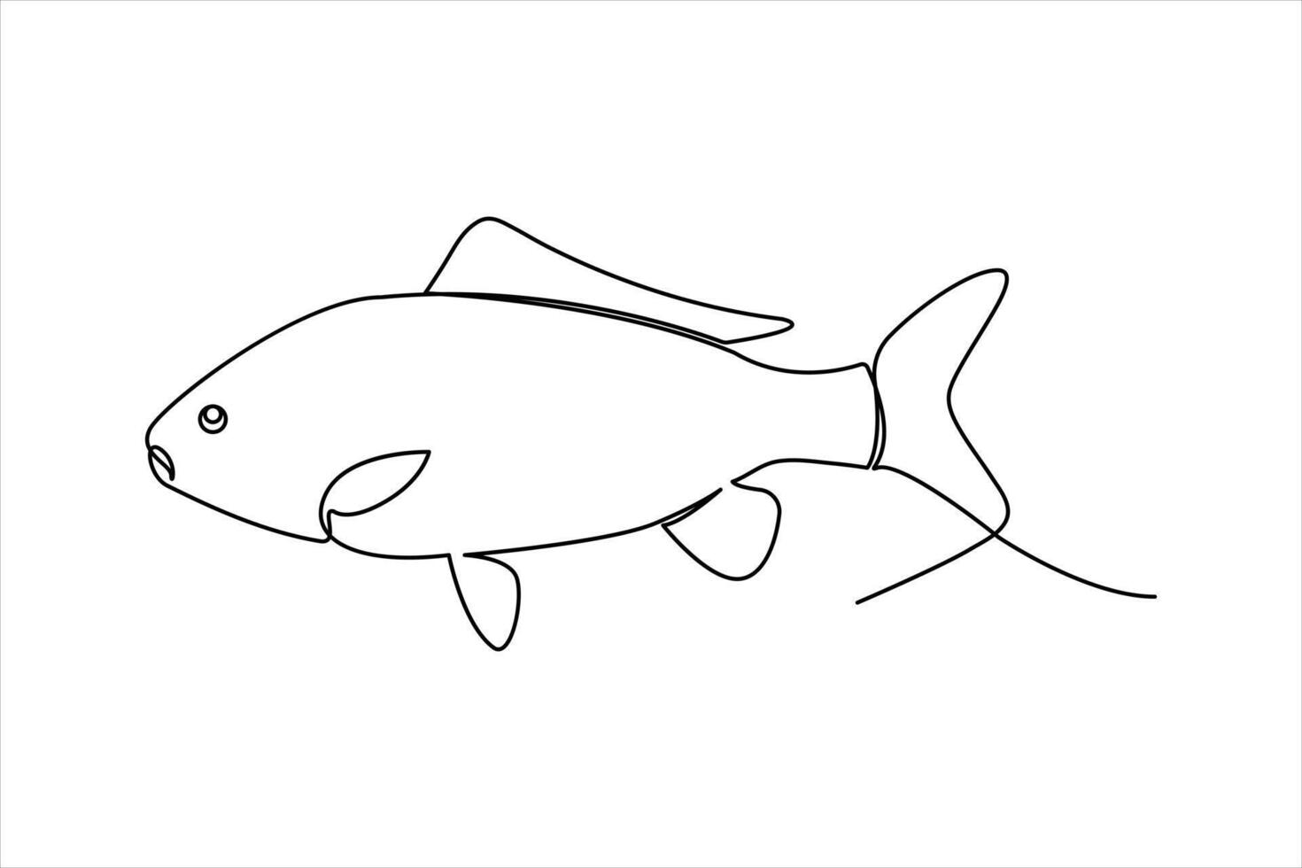 continuo fuera línea Arte de hermosa estético mar pescado vector Arte ilustración.