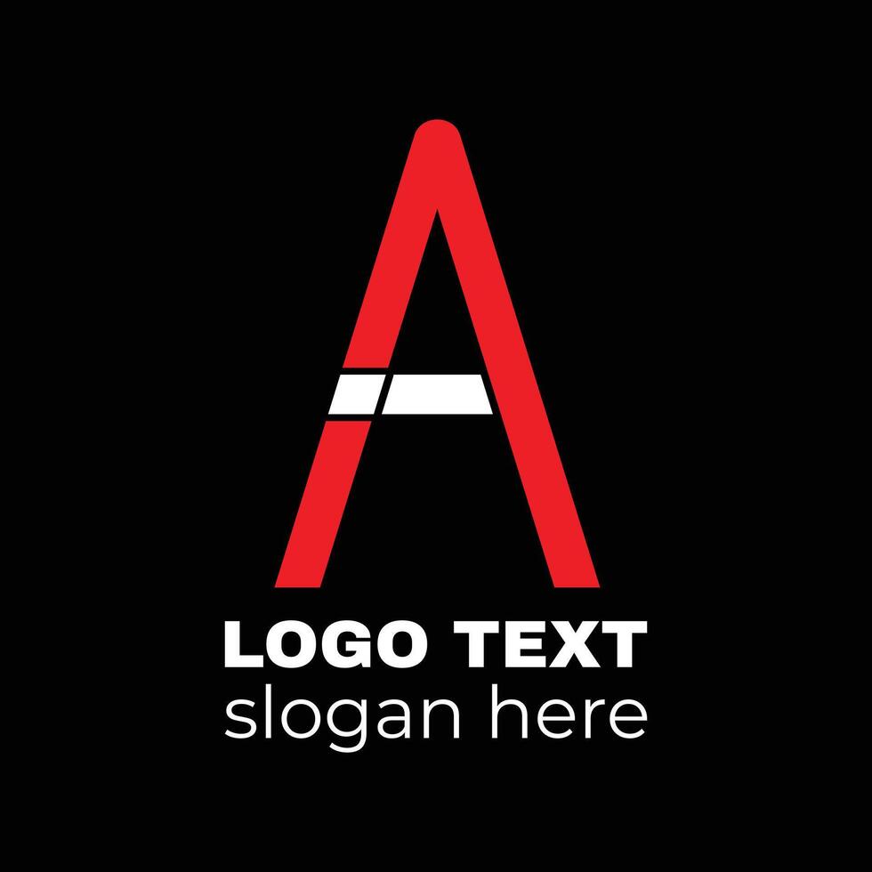 letter A morden logo style with black brackground. vector