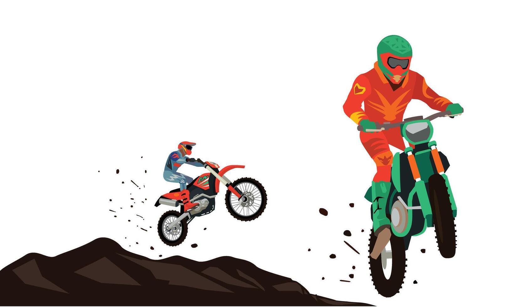 Vector Illustration of  Motorcycle Racers