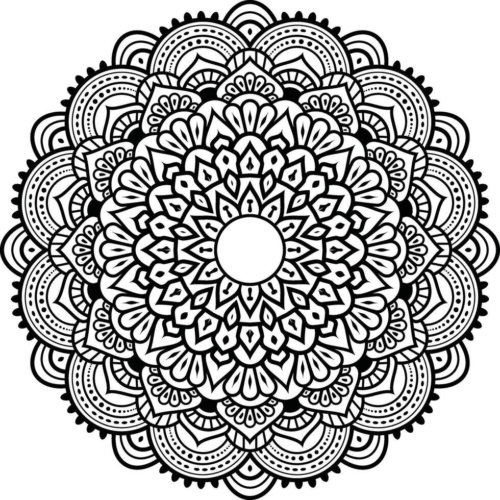 negro y blanco floral vector mandala diseño